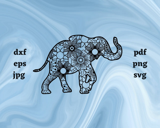 Elephant Mandala SVG Cut File SVG Northern Light SVG 