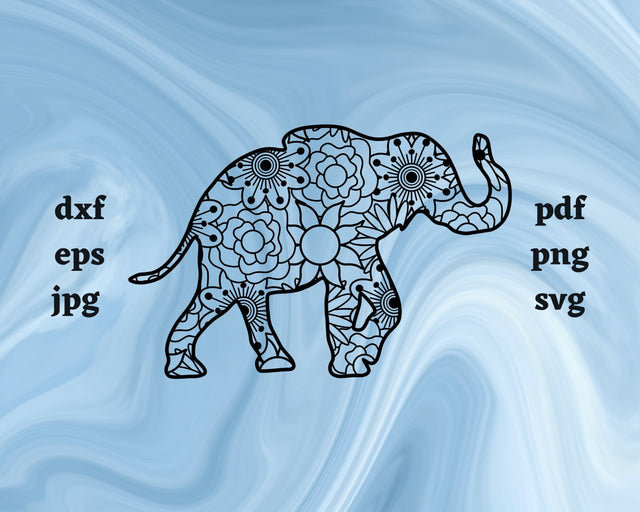 Elephant Mandala SVG Cut File SVG Northern Light SVG 