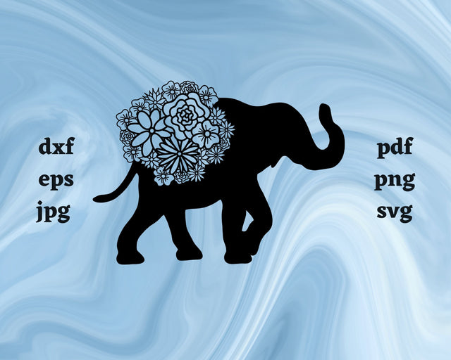 Elephant Mandala SVG Cut File SVG Northern Light SVG 