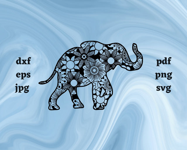 Elephant Mandala SVG Cut File SVG Northern Light SVG 
