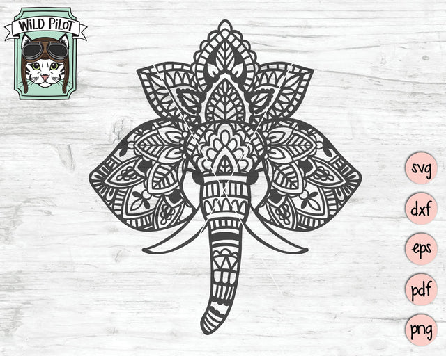 Elephant Mandala SVG Cut File SVG Wild Pilot 