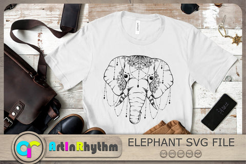 Elephant Mandala Svg, Elephant Svg, Elephant Zentangle Svg, Mandala Svg SVG Artinrhythm shop 