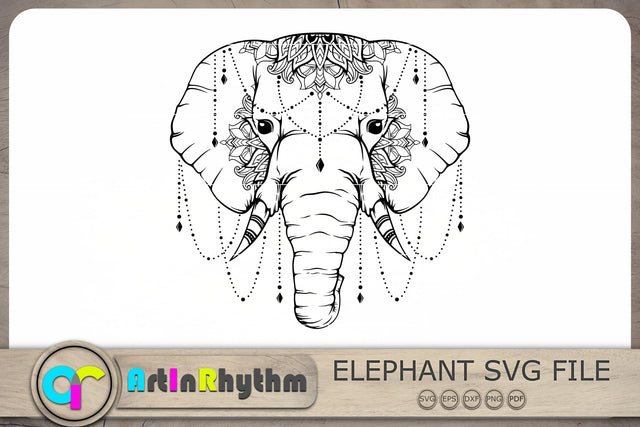 Elephant Mandala Svg, Elephant Svg, Elephant Zentangle Svg, Mandala Svg SVG Artinrhythm shop 