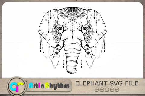 Elephant Mandala Svg, Elephant Svg, Elephant Zentangle Svg, Mandala Svg SVG Artinrhythm shop 