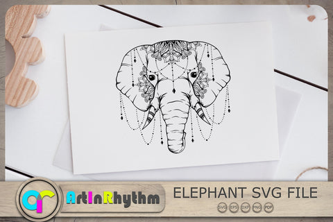 Elephant Mandala Svg, Elephant Svg, Elephant Zentangle Svg, Mandala Svg SVG Artinrhythm shop 