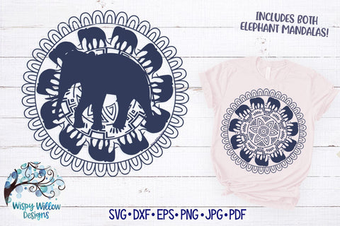 Elephant Mandala SVG SVG Wispy Willow Designs 