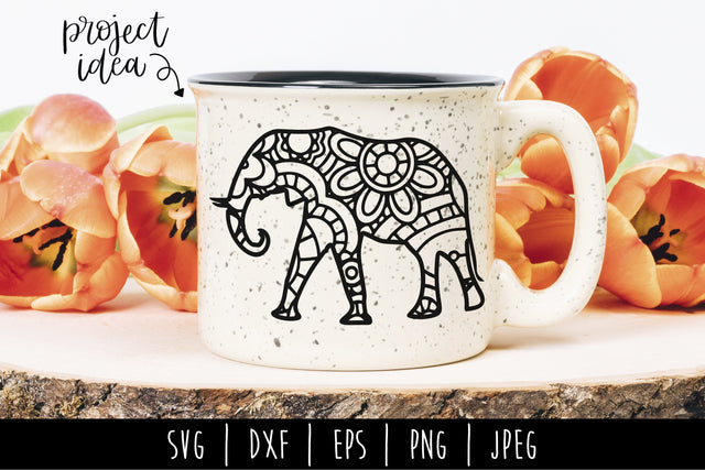 Elephant Mandala Zentangle SVG SavoringSurprises 