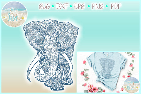 Elephant Mandala Zentangle SVG SVG Harbor Grace Designs 
