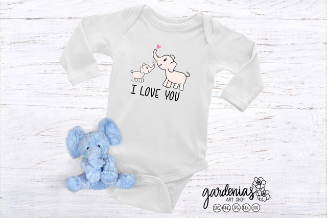Elephant Mom and Baby SVG SVG Gardenias Art Shop 