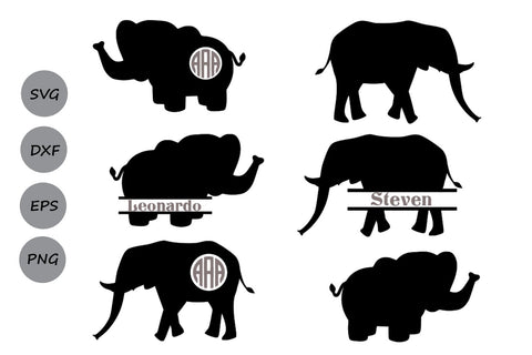Elephant Monogram| Animals SVG Cut Files SVG CosmosFineArt 