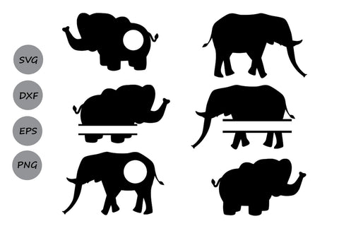 Elephant Monogram| Animals SVG Cut Files SVG CosmosFineArt 