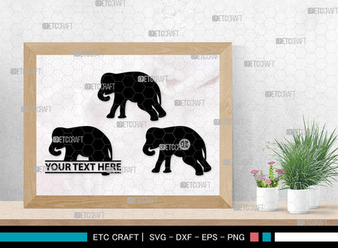 Elephant Monogram, Elephant Silhouette, Elephant SVG, Safari Animal Svg, Baby Elephant Svg, Wildlife Svg, SB00260 SVG ETC Craft 
