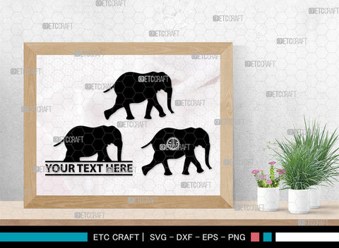 Elephant Monogram, Elephant Silhouette, Elephant SVG, Safari Animal Svg, Baby Elephant Svg, Wildlife Svg, SB00260 SVG ETC Craft 