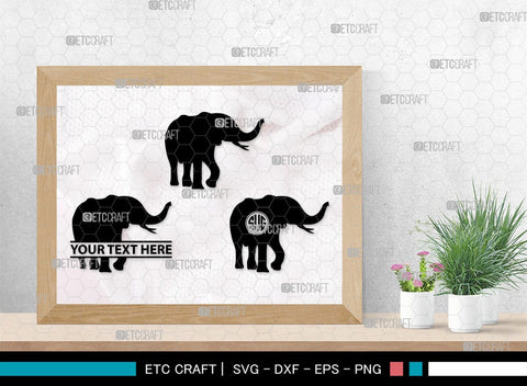 Elephant Monogram, Elephant Silhouette, Elephant SVG, Safari Animal Svg, Baby Elephant Svg, Wildlife Svg, SB00260 SVG ETC Craft 