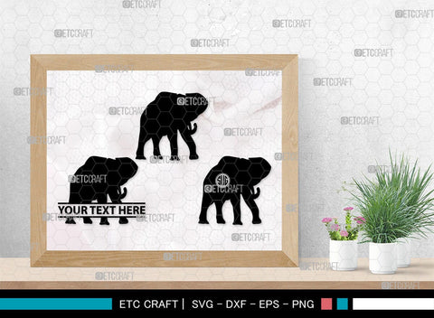 Elephant Monogram, Elephant Silhouette, Elephant SVG, Safari Animal Svg, Baby Elephant Svg, Wildlife Svg, SB00260 SVG ETC Craft 
