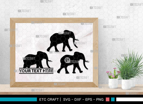 Elephant Monogram, Elephant Silhouette, Elephant SVG, Safari Animal Svg, Baby Elephant Svg, Wildlife Svg, SB00260 SVG ETC Craft 