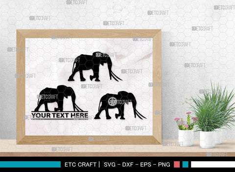 Elephant Monogram, Elephant Silhouette, Elephant SVG, Safari Animal Svg, Baby Elephant Svg, Wildlife Svg, SB00260 SVG ETC Craft 