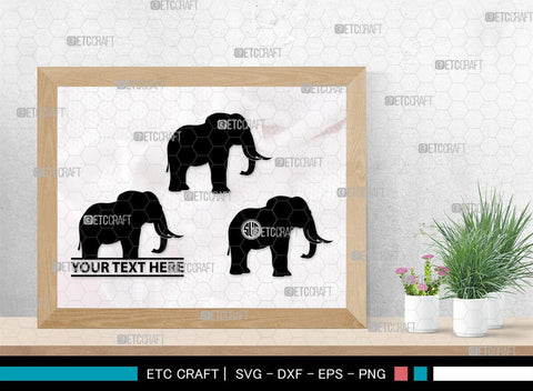 Elephant Monogram, Elephant Silhouette, Elephant SVG, Safari Animal Svg, Baby Elephant Svg, Wildlife Svg, SB00260 SVG ETC Craft 