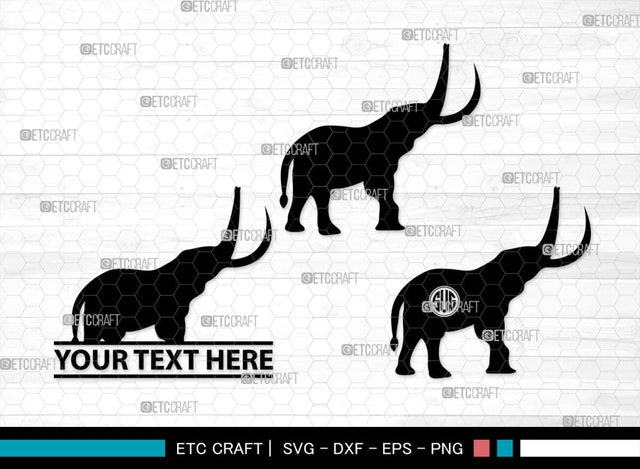 Elephant Monogram, Elephant Silhouette, Elephant SVG, Safari Animal Svg, Baby Elephant Svg, Wildlife Svg, SB00260 SVG ETC Craft 