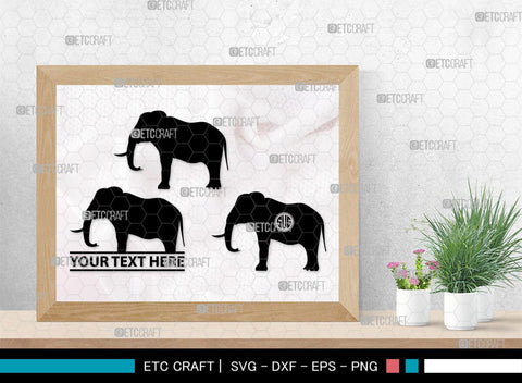 Elephant Monogram, Elephant Silhouette, Elephant SVG, Safari Animal Svg, Baby Elephant Svg, Wildlife Svg, SB00260 SVG ETC Craft 