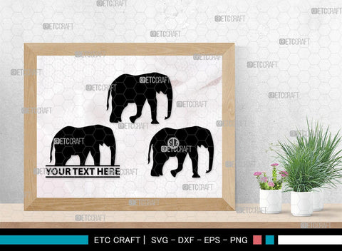 Elephant Monogram, Elephant Silhouette, Elephant SVG, Safari Animal Svg, Baby Elephant Svg, Wildlife Svg, SB00260 SVG ETC Craft 