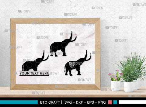 Elephant Monogram, Elephant Silhouette, Elephant SVG, Safari Animal Svg, Baby Elephant Svg, Wildlife Svg, SB00260 SVG ETC Craft 