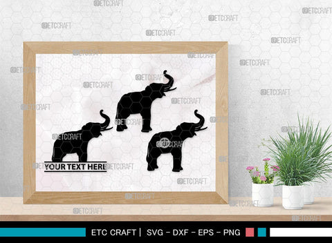 Elephant Monogram, Elephant Silhouette, Elephant SVG, Safari Animal Svg, Baby Elephant Svg, Wildlife Svg, SB00260 SVG ETC Craft 