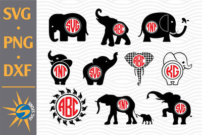 Elephant Monogram SVG, PNG, DXF Digital Files Include SVG SVGStoreShop 