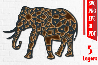 Elephant Multilayer 3D Paper zafrans studio 