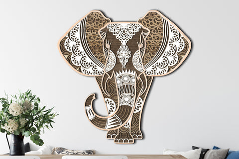 Elephant - Multilayer Laser Cut Files, Mandala, 3D Designs for Laser Cut, Cricut, CNC Machines SVG LaserCutano 