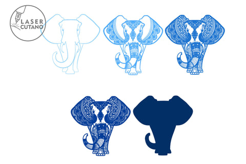 Elephant - Multilayer Laser Cut Files, Mandala, 3D Designs for Laser Cut, Cricut, CNC Machines SVG LaserCutano 