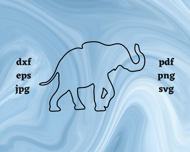 Elephant Outline SVG Cut File SVG Northern Light SVG 