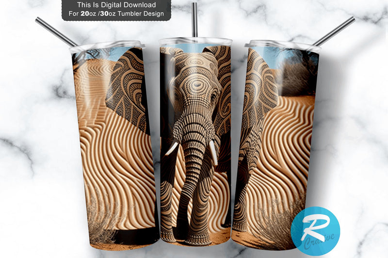 Elephant Style 20 oz / 30 oz Tumbler PNG Sublimation Regulrcrative 