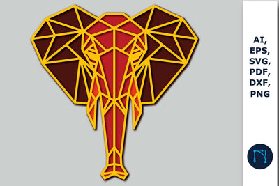 Elephant SVG – 3D Layered Animal SVG SVG MD JOYNAL ABDIN 