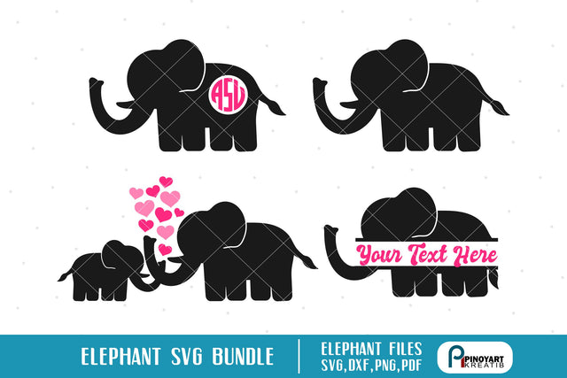 Elephant Svg Bundle SVG Pinoyart Kreatib