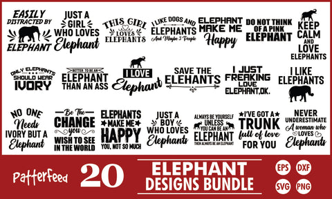 Elephant SVG Designs Bundle SVG PatternFeed8 