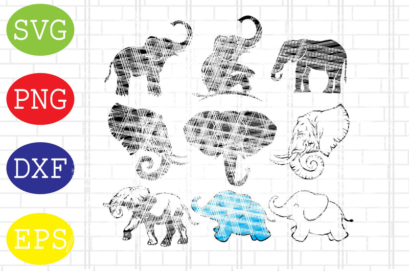 Elephant Svg, Elephant Silhouette, Elephant Cut Files, Elephant Svg Bundle, Elephant Clipart, Elephant Design Svg, Animal svg SVG DigitalSvgFiles 