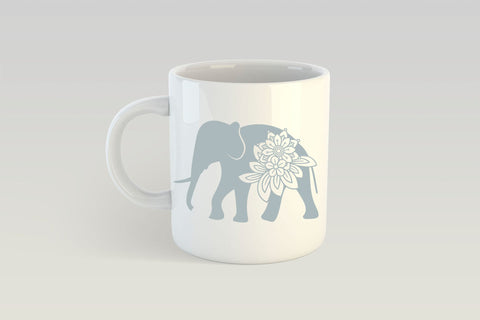 Elephant SVG, Elephant Silhouette PNG, Floral Animal T-shirt Design. SVG Elinorka 