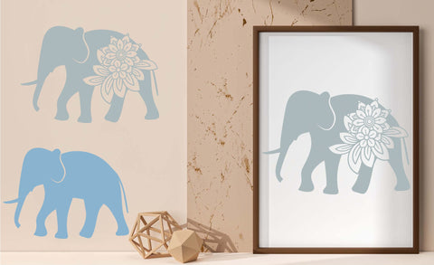 Elephant SVG, Elephant Silhouette PNG, Floral Animal T-shirt Design. SVG Elinorka 