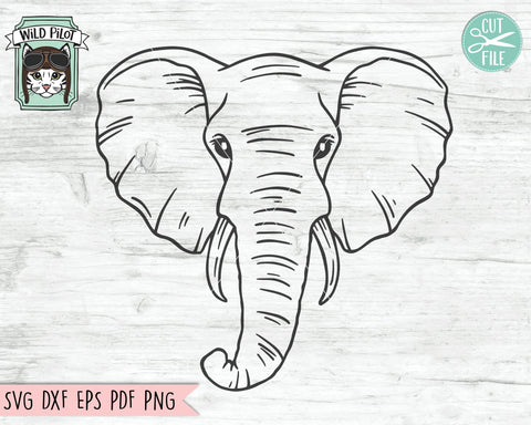 Elephant svg file, Elephant cut file, Animal Face, Elephant Face svg, Animal svg file, Animal Face svg, African Animals svg, Wild Animals svg, Safari svg SVG Wild Pilot 