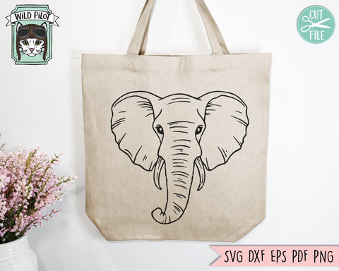 Elephant svg file, Elephant cut file, Animal Face, Elephant Face svg, Animal svg file, Animal Face svg, African Animals svg, Wild Animals svg, Safari svg SVG Wild Pilot 