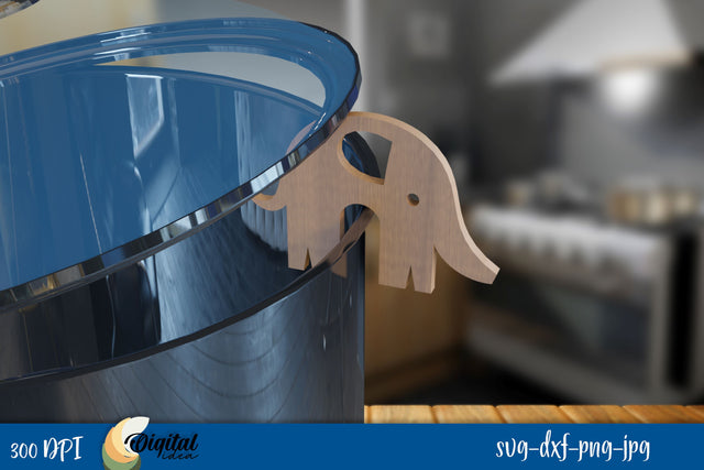 Elephant SVG. Pot Prop Laser Cut Design. 3D Kitchen Laser. SVG Evgenyia Guschina 