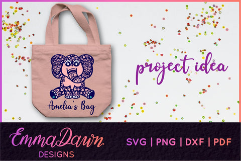 Elephant SVG | Zentangle Elephant Cut File SVG Emma Dawn Designs 