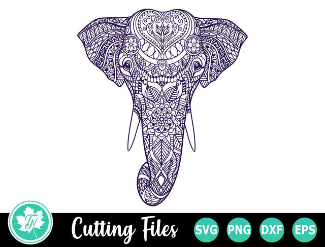 Elephant SVG | Zentangle SVG | Mandala SVG SVG TrueNorthImagesCA 