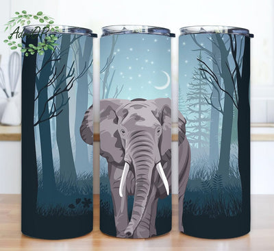Elephant Tumbler 20 oz Skinny Tumbler, Wild Elephant In The Forest, Sublimation Tumbler, Wild Animal Tumbler Sublimation AdriOP 