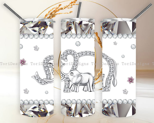 Elephant Tumbler PNG Sublimation Design Sublimation ToriDesigns 