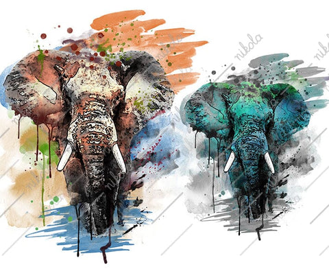 Elephant Watercolor Sublimation Clipart PNG JPG Sublimation nikola 