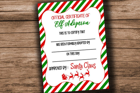 Elf Adoption Certificate Printable- Elf Adoption Template SVG Happy Printables Club 