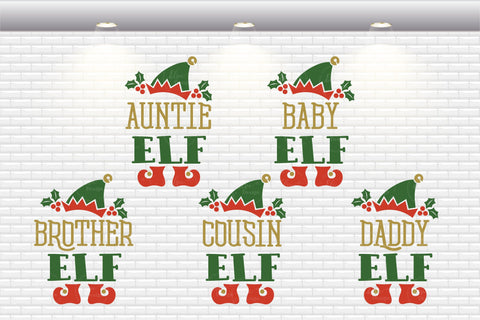 Elf Family Matching Shirts Bundle - SVG, PNG, DXF, EPS SVG Elsie Loves Design 
