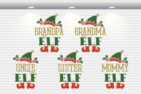 Elf Family Matching Shirts Bundle - SVG, PNG, DXF, EPS SVG Elsie Loves Design 